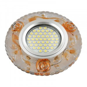 Fametto DLS-L150 GU5.3 св-к встр, Luciole стекло 95(65)x20 прозрачный/зеркал., подсветка LED3W