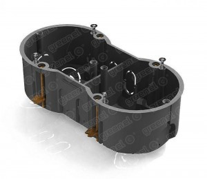 GREENEL Коробка уст. СУ 2-местная 141х70х45мм для полых стен мет. лапки (100шт) GE40023