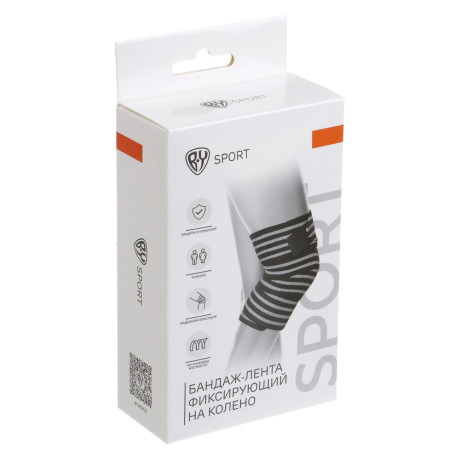Бандаж-лента фиксирующий колено тм BY SPORT, 182x8см, 68% нейлон, 25% латекс, 7% полиэстер