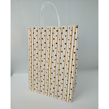 Пакет подарочный с кручеными ручками белый L 26x15x36 см, "Fantasy" внутри белый