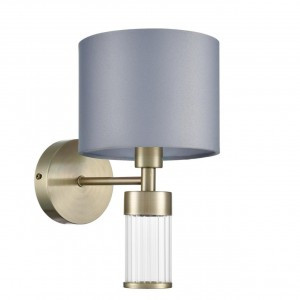 LUMION 8108/1W MODERNI LN25 латунь титаниум/серый, мет./текстиль/стекло Бра E14 40W 220V DAMONA