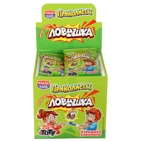 Взрывная карамель с игрушкой и татуировкой "Приколисты. Ловушка" 1г