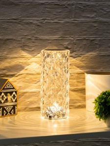 СТАРТ св-к декор. настольный 2LED Crystal Rose акк.1000mAh сенсор/димм 2-4-6K 220x90 USB-шнур
