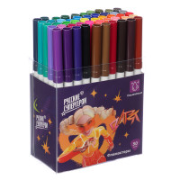 BY Русские Супергерои Фломастеры, 50цветов, большие, смываемые, пласт.бокс - подставка