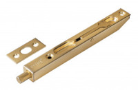 Ригель шпингалет торцевой РЕНЦ 140 мм, золото матовое сатинированное INR 140 SSG