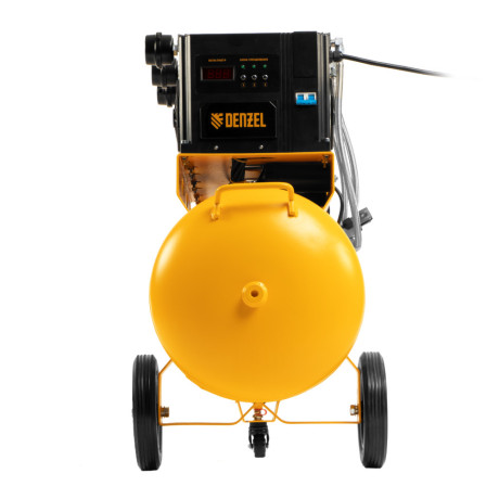 Компрессор безмасляный, малошумный DLS 2250/100, 2250 Вт, 3x750, 100 л, 410 л/мин блок управления/ Denzel