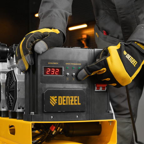 Компрессор безмасляный, малошумный DLS 2250/100, 2250 Вт, 3x750, 100 л, 410 л/мин блок управления/ Denzel