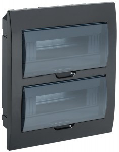 IEK бокс (корпус) пластик ЩРВ-П-24 модулей встр.  ЧЕРНЫЙ IP41 MKP12-V-24-41-K02