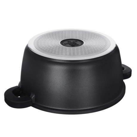 SATOSHI Лион Кастрюля с крышкой 5,8л d26*12см, а/приг.покр.Мрамор, силик.протекторы ручек, индукция