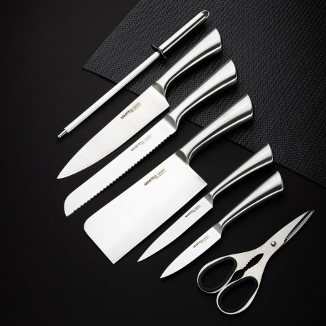 SATOSHI Мартелл Набор ножей кухонных 8пр, ручки хром, акриловая подставка