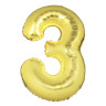 Шар воздушный Цифра "3", золотистый, фольга, 40'/101 см