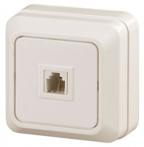 ЭРА Intro Quadro роз. телеф., ОУ, 1 мест. RJ11, сл.кость, 2-302-01, Б0027662