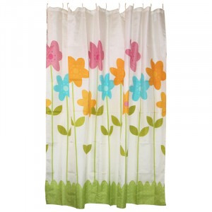 Штора для ванной комнаты полиэстер 180*180см,12колец,Яркие цветы,SC-PE-12,311942/Рыжий кот