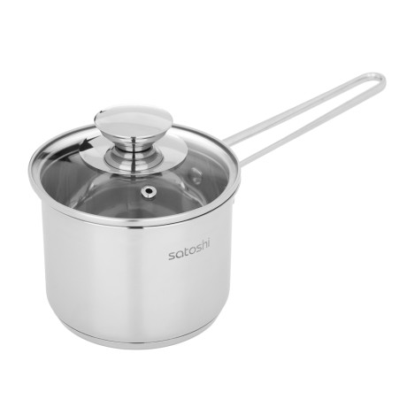 SATOSHI Мини Ковш 12х9,0см. 1,0 л. со стекл. крышкой, индукция