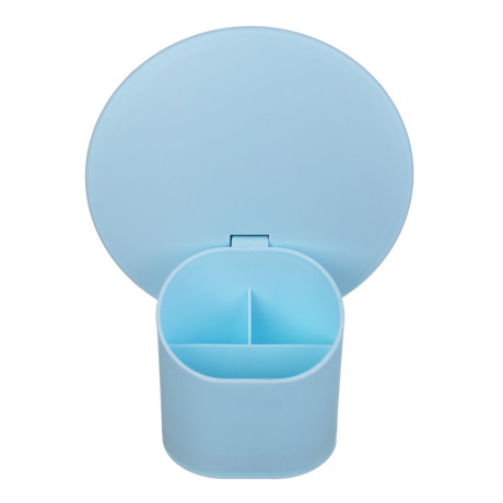 ЮНИLOOK Зеркало настольное с подставкой для мелочей, пластик, стекло, высота 21 см, d16,8см, 3 цвета