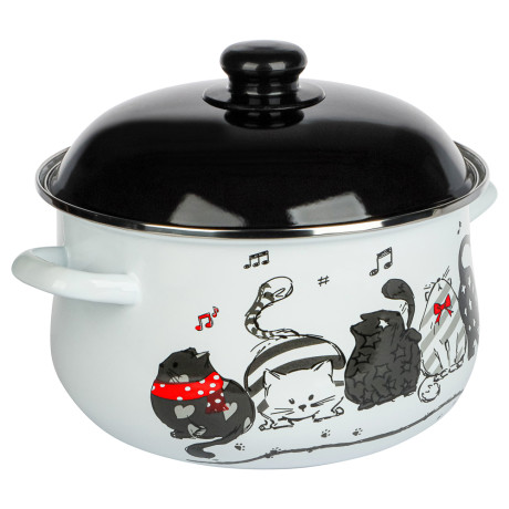 VETTA Хвостатые друзья Кастрюля эмалированная, 24см, 5,0л, индукция