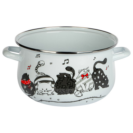 VETTA Хвостатые друзья Кастрюля эмалированная, 24см, 5,0л, индукция