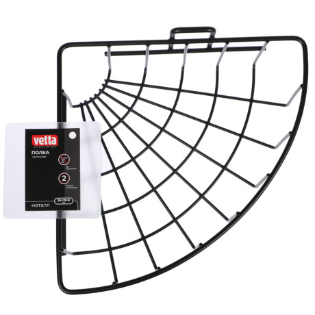 VETTA Полка настенная, угловая, металл, 26x19x8 см, черный