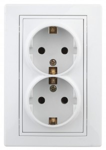 ЭРА Intro Plano роз. СУ 2 мест.земля, штор. 16А IP20, белый 3219