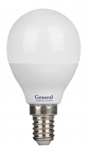 General Шар P45 E14 20W(1200lm) 2700K 2K 45x80 пластик/алюм GLDEN-G45F-20-230-E14-2700 661482