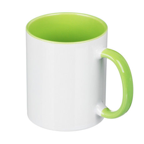 Кружка для сублимации 330мл, цвет зеленый, керамика