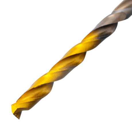 Набор сверл по металлу, 1-10 мм, Р6М5К8-TiN, Golden Tip, 19 шт Denzel