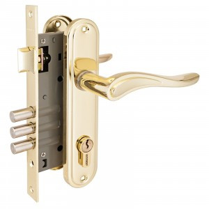 АЛЛЮР 102/3 GP латунь 4кл. м/о 70мм Замок врезной с/руч  (12)