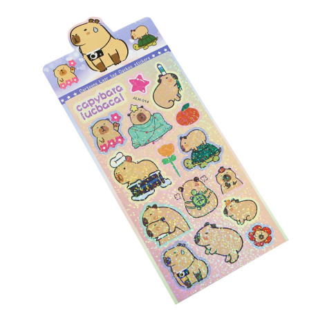 Набор наклеек "Капибара" 10х22,5см, ПВХ, микс 10 дизайнов