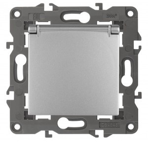 ЭРА 14 Elegance мех. роз. СУ (земля) шторки с крышкой, 16A,250В, алюминий 14-2103-03 автоклеммы 3851