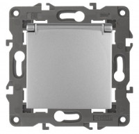 ЭРА 14 Elegance мех. роз. СУ (земля) шторки с крышкой, 16A,250В, алюминий 14-2103-03 автоклеммы 3851