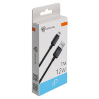 BY Кабель для зарядки ZINC USB(A)-iP, 12W, 1 м, 2.4A, нейлон, цинк. кон.,чёрный