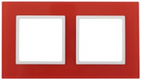 ЭРА 14 Elegance рамка СУ 2 мест.стекло, красный+бел 14-5102-23 5305