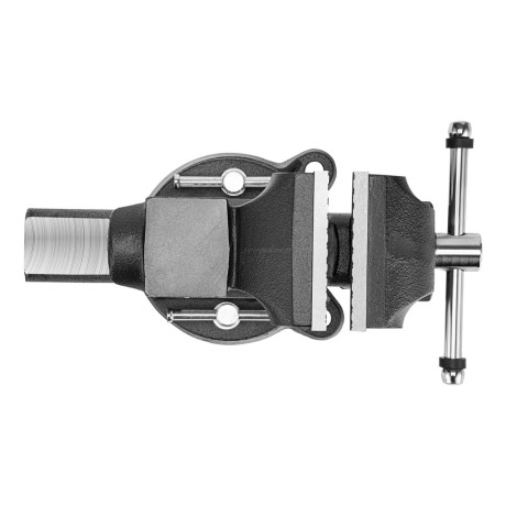 Тиски слесарные BVH-100, 100 мм, поворотные, стальная направляющая, с наковальней //Denzel