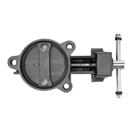 Тиски слесарные BVH-100, 100 мм, поворотные, стальная направляющая, с наковальней //Denzel