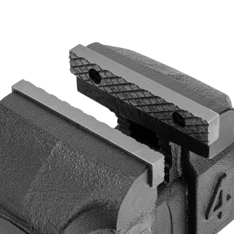 Тиски слесарные BVH-100, 100 мм, поворотные, стальная направляющая, с наковальней //Denzel