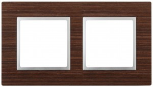 ЭРА 14 Elegance рамка СУ 2 мест.дерево, венге+алюм 14-5302-10 6098
