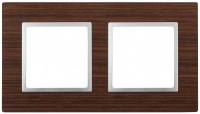 ЭРА 14 Elegance рамка СУ 2 мест.дерево, венге+алюм 14-5302-10 6098