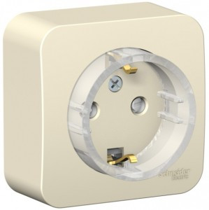 Systeme Electric BLANCA роз. ОУ 1 мест. 16А молочн(тонкая пл.осн земля шт. изол пл ) BLNRA11112(12!)