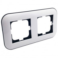 OVIVO Рамка СУ 2 мест. LOFT, белый/черный, 404-010008-226