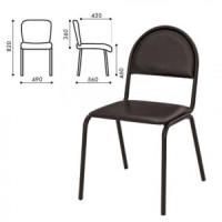 Стул для посетителей &quot;Серна&quot;, черный каркас, кож.зам черный, СМ 7/22 К-01