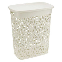 Корзина для белья Флора 35 л Белый Ротанг М2620