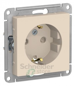 Systeme Electric AtlasDesign мех. роз. СУ 1 мест. беж. (пл.осн., земля, штор.) ATN000245 (20!)