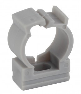 ЭРА Крепеж-клипса (серый) для трубы d20мм с фиксатором (100 шт) 47269