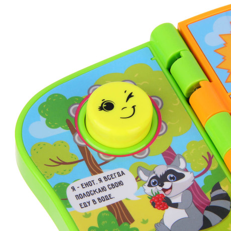 ИГРОЛЕНД Книга музыкальная с одной кнопкой "На полянке", свет, звук,  ABS, 17х11,5х3см, 2хААА