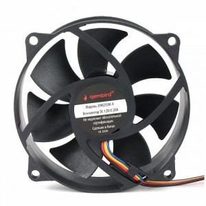 Вентилятор Gembird D9025SM-4, 90x90x25, втулка, 4 pin, провод 30 см, 18653
