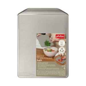 Доска разделочная "FLEX" 250х176 мм металлик бежевый 433210642 Бытпласт