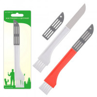 Нож грибника с щеточкой 20см (кратность 4!!!) металл/пластик/синтет.щетина AN84-128 Мультидом