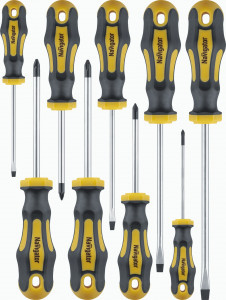 Navigator набор отверток 9шт (SL2.5, SL4, SL5.5, SL6.5, PH0, PH1, PH2, PZ1, PZ2) NHT-Ot02-H9 95269