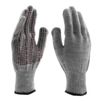 Перчатки трикотажные, акрил, ПВХ гель, &quot;Протектор&quot;, серое мулине, оверлок Сибртех