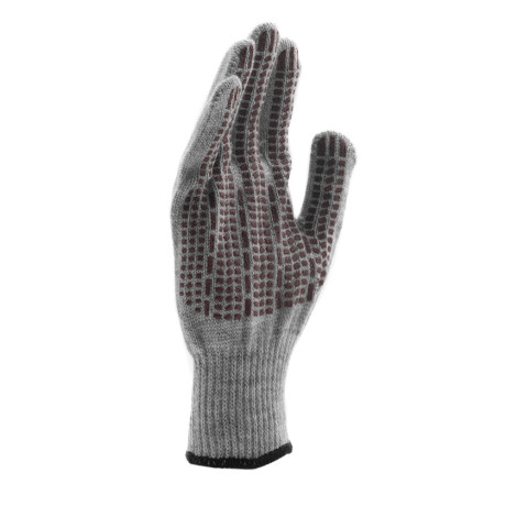 Перчатки трикотажные, акрил, ПВХ гель, "Протектор", серое мулине, оверлок Сибртех